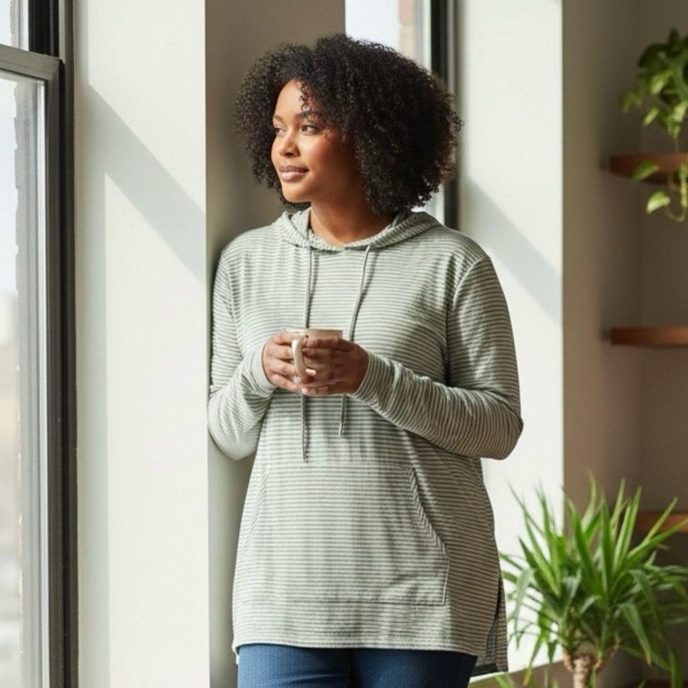 Market & Spruce Olive Striped Hoodie